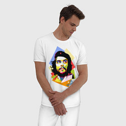 Пижама хлопковая мужская Che Guevara Art, цвет: белый — фото 2