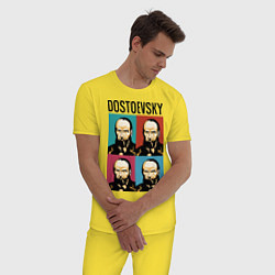 Пижама хлопковая мужская Dostoevsky, цвет: желтый — фото 2