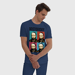 Пижама хлопковая мужская Dostoevsky, цвет: тёмно-синий — фото 2