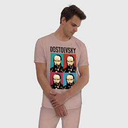 Пижама хлопковая мужская Dostoevsky, цвет: пыльно-розовый — фото 2
