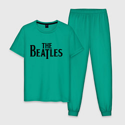 Пижама хлопковая мужская The Beatles, цвет: зеленый