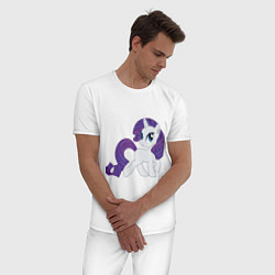 Пижама хлопковая мужская Пони Рарити, цвет: белый — фото 2