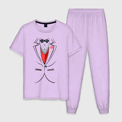 Пижама хлопковая мужская Костюм жениха, цвет: лаванда