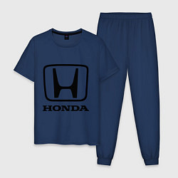 Пижама хлопковая мужская Honda logo, цвет: тёмно-синий