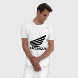 Пижама хлопковая мужская Honda Motor, цвет: белый — фото 2