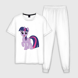 Пижама хлопковая мужская Пони Сумеречная Искорка, цвет: белый