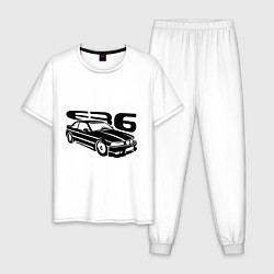 Пижама хлопковая мужская BMW e36, цвет: белый