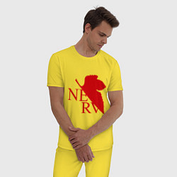 Пижама хлопковая мужская Евангелион NERV, цвет: желтый — фото 2