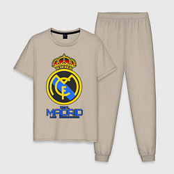 Пижама хлопковая мужская Real Madrid, цвет: миндальный