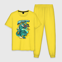 Пижама хлопковая мужская S00003, цвет: желтый