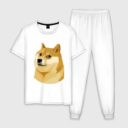 Пижама хлопковая мужская Doge, цвет: белый