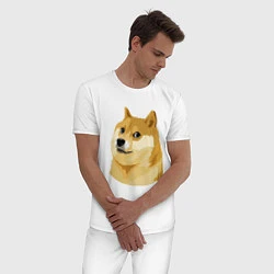Пижама хлопковая мужская Doge, цвет: белый — фото 2