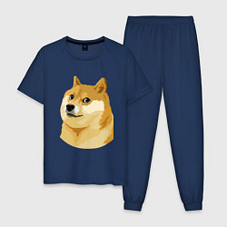 Пижама хлопковая мужская Doge, цвет: тёмно-синий