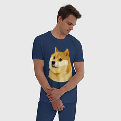 Пижама хлопковая мужская Doge цвета тёмно-синий — фото 2
