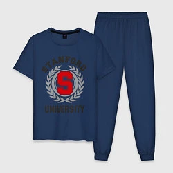 Пижама хлопковая мужская Stanford University, цвет: тёмно-синий