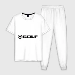 Пижама хлопковая мужская Volkswagen Golf, цвет: белый