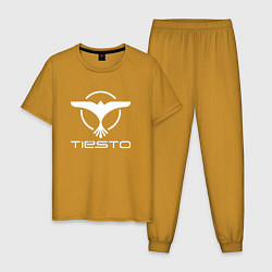 Пижама хлопковая мужская Tiesto, цвет: горчичный