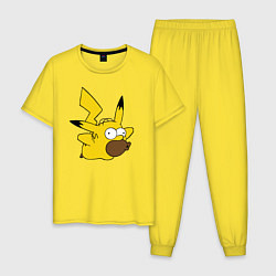 Пижама хлопковая мужская Пикагомер, цвет: желтый
