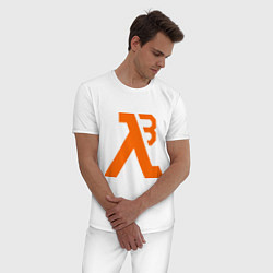 Пижама хлопковая мужская Half-Life 3: Orange, цвет: белый — фото 2
