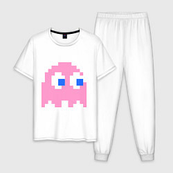 Пижама хлопковая мужская Pac-Man: Pinky, цвет: белый