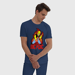 Пижама хлопковая мужская AC/DC Homer, цвет: тёмно-синий — фото 2