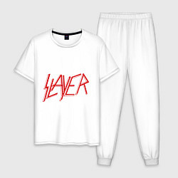 Пижама хлопковая мужская Slayer, цвет: белый