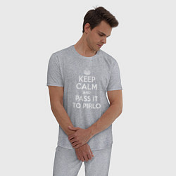 Пижама хлопковая мужская Keep Calm & Pass It To Pirlo, цвет: меланж — фото 2