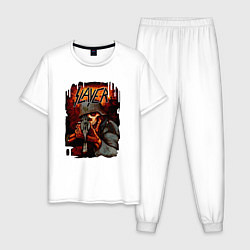 Пижама хлопковая мужская Slayer Zombie, цвет: белый