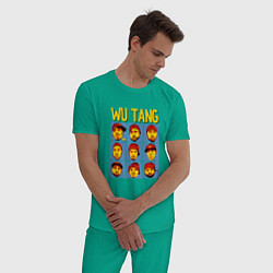 Пижама хлопковая мужская Wu-Tang Clan Faces цвета зеленый — фото 2