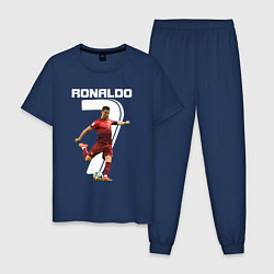 Пижама хлопковая мужская Ronaldo 07, цвет: тёмно-синий