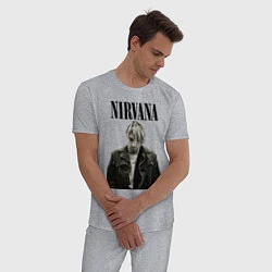 Пижама хлопковая мужская Kurt Cobain: Young, цвет: меланж — фото 2