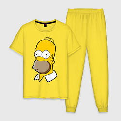 Пижама хлопковая мужская Sad Homer, цвет: желтый