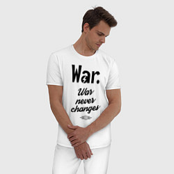 Пижама хлопковая мужская War never changes цвета белый — фото 2
