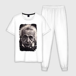 Пижама хлопковая мужская Альберт Энштейн, цвет: белый