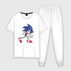 Пижама хлопковая мужская Sonic the Hedgehog, цвет: белый