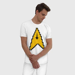 Пижама хлопковая мужская Star Trek: 8 bit, цвет: белый — фото 2