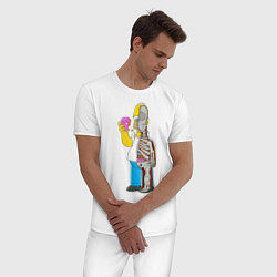Пижама хлопковая мужская Homer Anatomy, цвет: белый — фото 2
