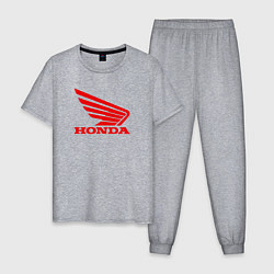 Пижама хлопковая мужская Honda Red, цвет: меланж