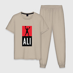 Пижама хлопковая мужская Ali by boxcluber, цвет: миндальный