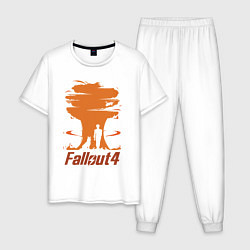 Пижама хлопковая мужская Fallout 4: Atomic Bomb, цвет: белый