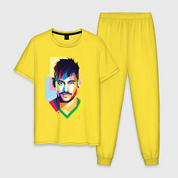 Пижама хлопковая мужская Neymar: fun-art, цвет: желтый