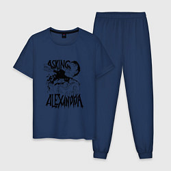 Пижама хлопковая мужская Asking Alexandria Devil, цвет: тёмно-синий