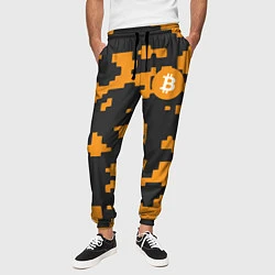 Брюки на резинке мужские Bitcoin: Orange Camo, цвет: 3D-принт — фото 2