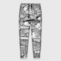 Брюки на резинке мужские Рыбы графика, цвет: 3D-принт