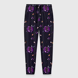 Мужские брюки Фиолетовые розы на темном фоне