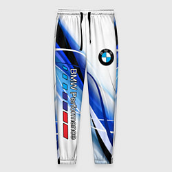 Брюки на резинке мужские BMW волны - blue-white, цвет: 3D-принт