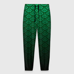 Мужские брюки Узор зеленая чешуя дракон