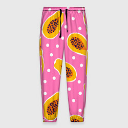 Брюки на резинке мужские Папайя на розовом, цвет: 3D-принт