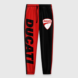 Брюки на резинке мужские DUCATI BLACK RED BACKGROUND, цвет: 3D-принт