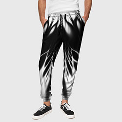 Брюки на резинке мужские Белый и черный - коллекция Лучи - Хуф и Ся, цвет: 3D-принт — фото 2